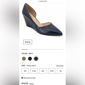 Kenneth Cole Reaction Navy Blue Wedges Size 10